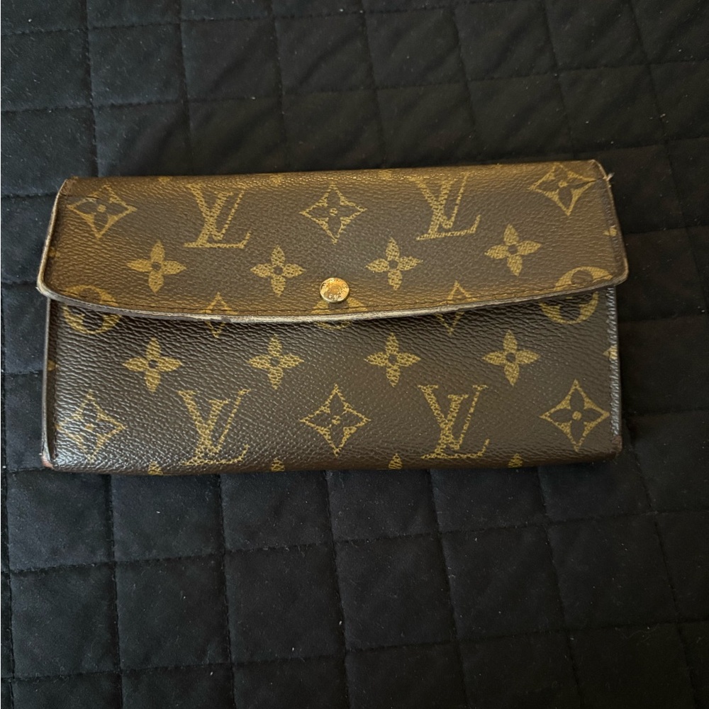 Louis Vuitton Classic Monogram Wallet in Brown and Gold